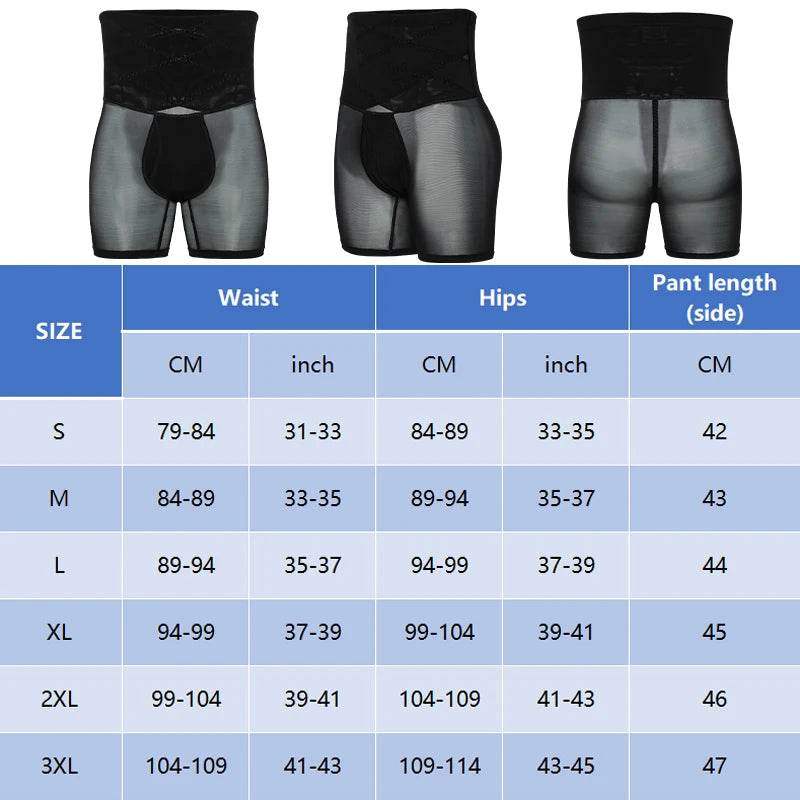 Seamless Slimming Shapewear Shorts for Men – High Waist Tummy Control, Body Shaper Underwear - Hardonia