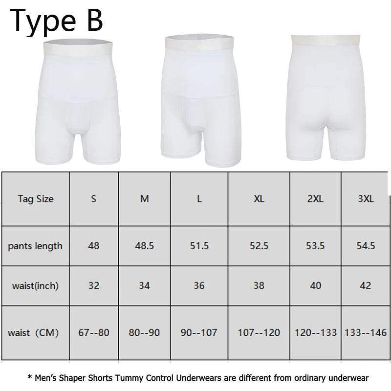 Seamless Slimming Shapewear Shorts for Men – High Waist Tummy Control, Body Shaper Underwear - Hardonia
