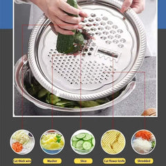 Revolutionize Your Kitchen with the Multifunctional Stainless Steel Vegetable Cutter and Grater - Slice, Peel, and Prep Like a Pro! thumbnail 4