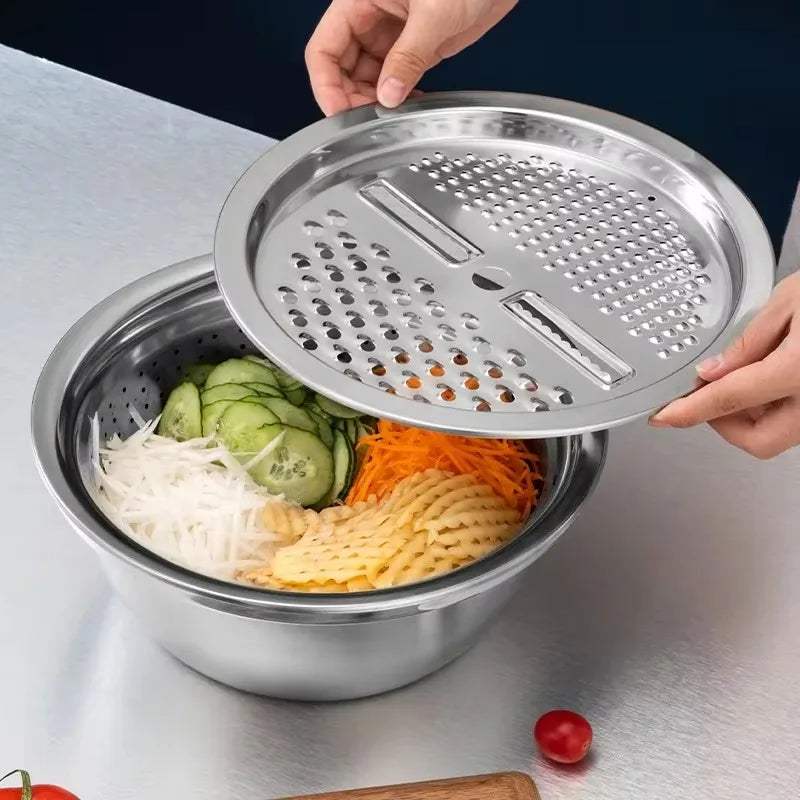 Revolutionize Your Kitchen with the Multifunctional Stainless Steel Vegetable Cutter and Grater - Slice, Peel, and Prep Like a Pro! - Hardonia