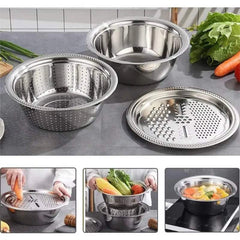 Revolutionize Your Kitchen with the Multifunctional Stainless Steel Vegetable Cutter and Grater - Slice, Peel, and Prep Like a Pro! thumbnail 1