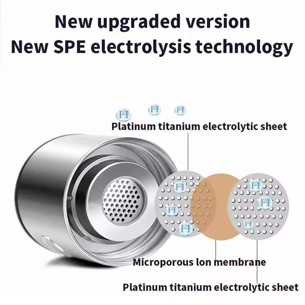 New upgraded portable hydrogen water generator featuring advanced SPE electrolysis technology and platinum titanium sheets