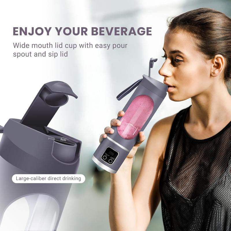 Hardonia portable USB-C rechargeable blender with wide mouth lid and easy pour spout for beverages