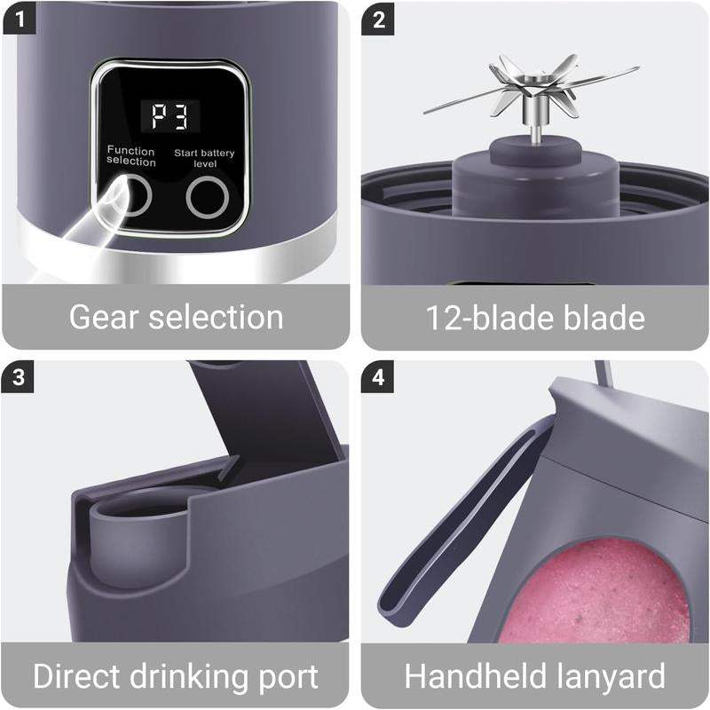Hardonia portable USB-C rechargeable blender with 12-blade design and direct drinking port