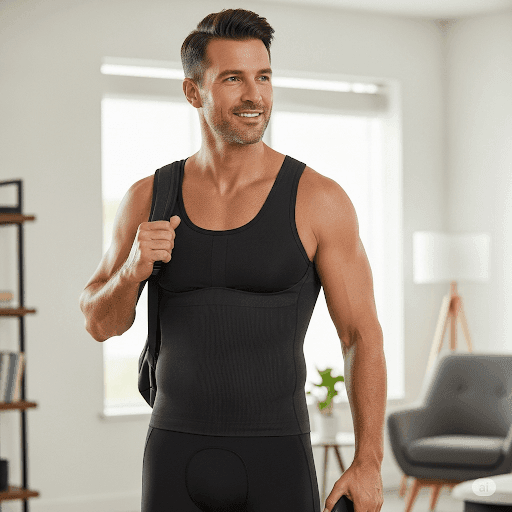 Men’s Neoprene Thermo Sweat Body Shaper Vest – Waist Trainer & Slimming Compression Shirt - Hardonia