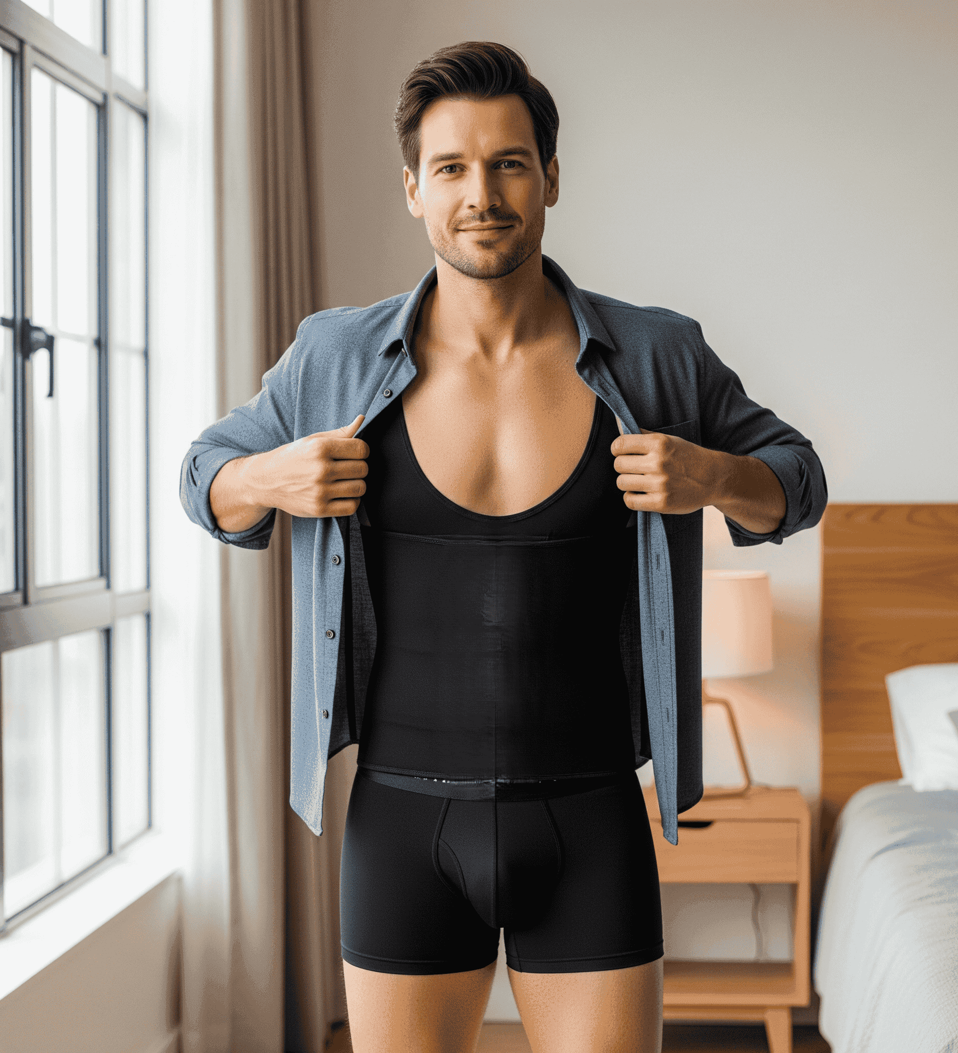 Men’s Neoprene Thermo Sweat Body Shaper Vest – Waist Trainer & Slimming Compression Shirt - Hardonia