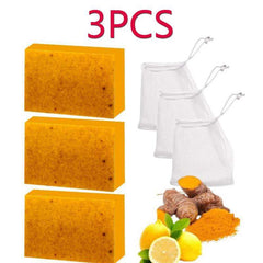 Revitalize Your Skin with 3PCS Turmeric Soap - Deep Cleansing & Moisturizing Body Wash for All Skin Types! thumbnail 8