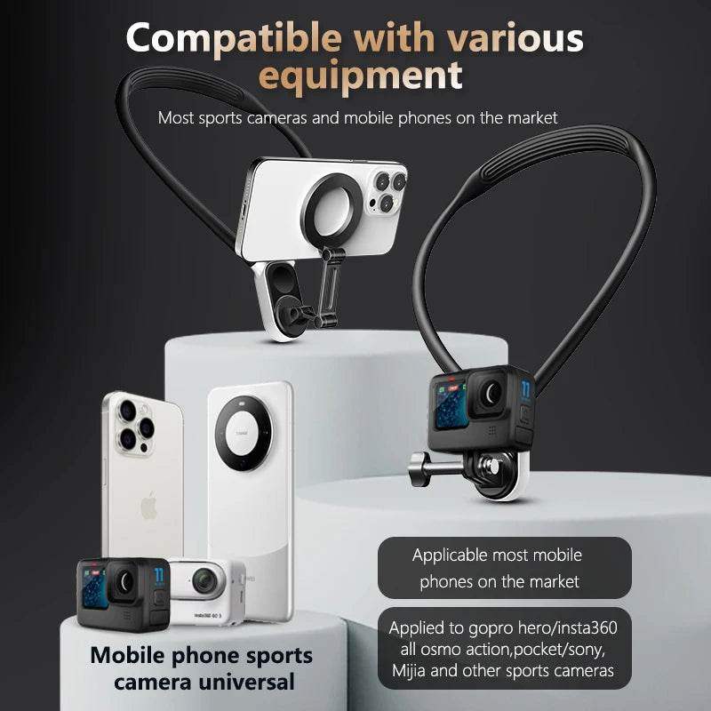 Magnetic Neck Phone Holder – Hands-Free POV Mount for iPhone, Android & Smartphones - Hardonia