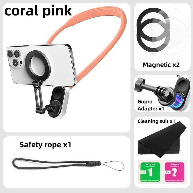 Magnetic Neck Phone Holder – Hands-Free POV Mount for iPhone, Android & Smartphones - Hardonia