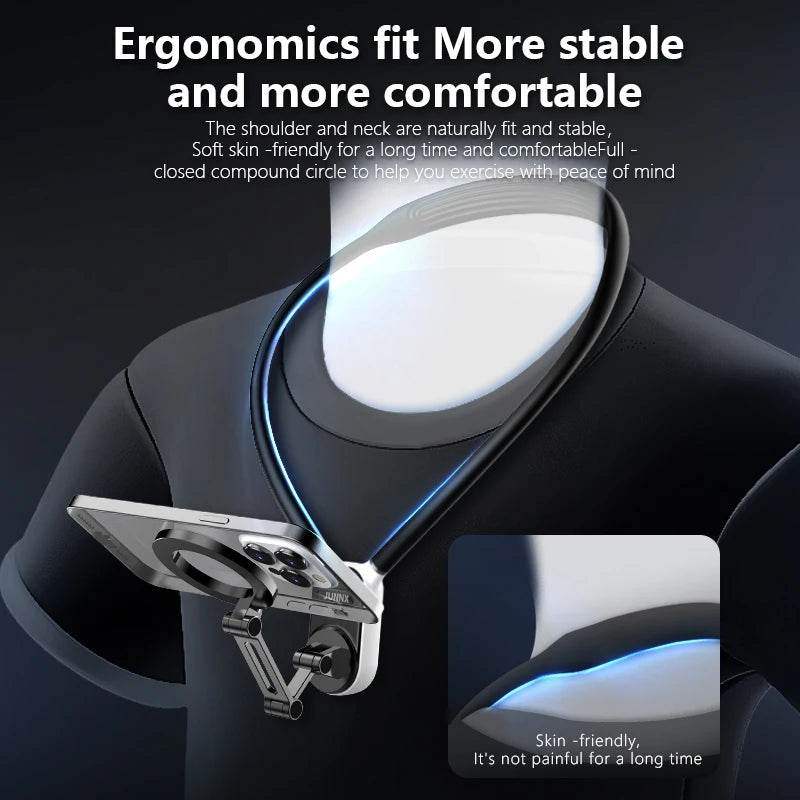 Magnetic Neck Phone Holder – Hands-Free POV Mount for iPhone, Android & Smartphones - Hardonia