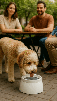 Bebedero flotante antisalpicaduras para mascotas: hidratación sin complicaciones para tu mascota  GIF 4