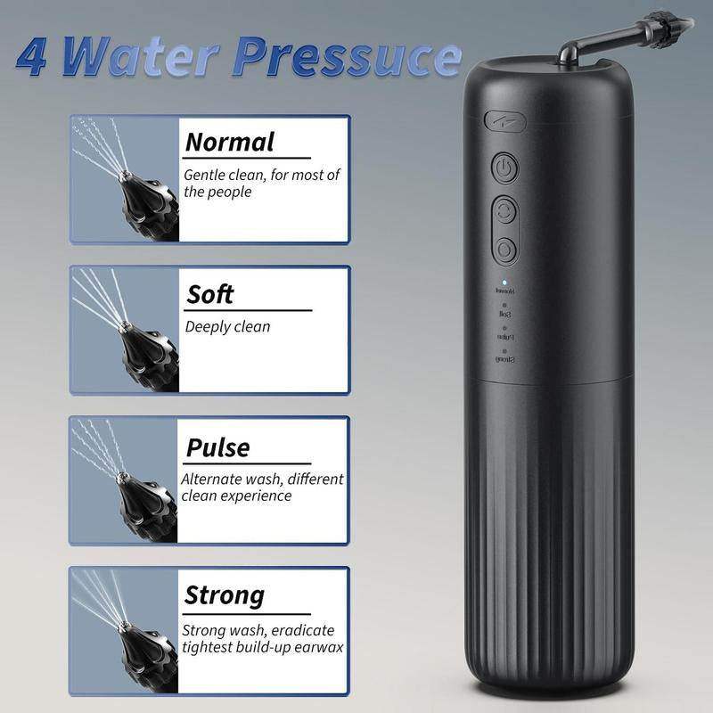 Electric Water-Powered Ear Wax Removal System - Safe Professional Cleaning with 4 Pressure Modes - Hardonia