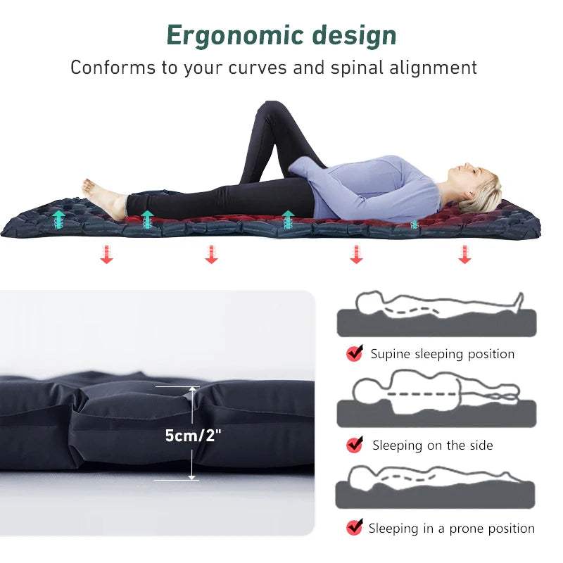 Experience Ultimate Comfort on Your Next Adventure with the WESTTUNE Ultralight Inflatable Camping Sleeping Pad! Perfect for Travel, Hiking, and Camping! - Hardonia