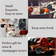 Champagne & Wine Bottle Stopper Set – Reusable Silicone Wine Savers, Leak-Proof Airtight Seal, Keeps Wine & Sparkling Fresh thumbnail 6