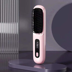 Wireless Hair Straightener Brush – 3D Anti-Scald Ionic Comb, Rapid Heating, USB Rechargeable Portable Styling Tool thumbnail 5